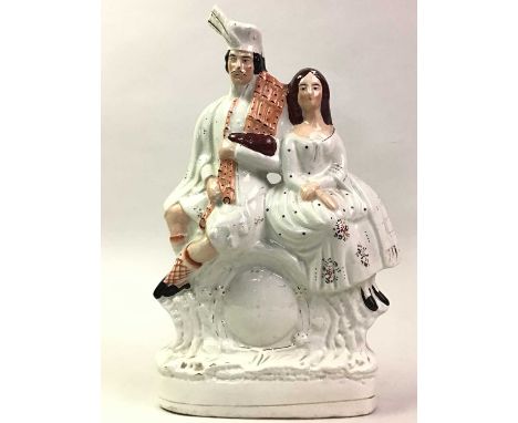 GROUP OF CERAMIC FIGURES, including Staffordshire figural groups