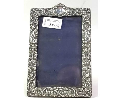 EDWARDIAN SILVER PHOTO FRAME, CHESTER 1901 along with a silver and wood salt grinder, silver handle Italian nutcrackers and s
