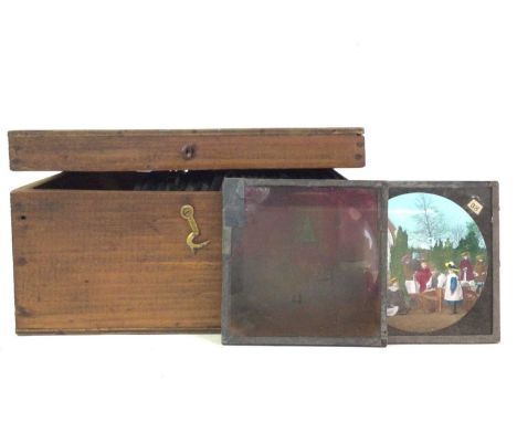 GROUP OF MAGIC LANTERN SLIDES, in box