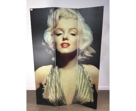 MARILYN MONROE FOLDING SCREEN, in three sectionsGood overall condition with some signs of wear to the edges