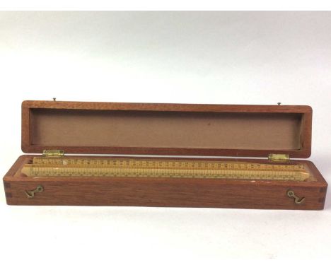 BOXED SET OF THREE RULERS, ALONG WITH FURTHER INSTRUMENTS two rulers stamped VICKERS ARMSTRONG, one ...MABON..., the other in