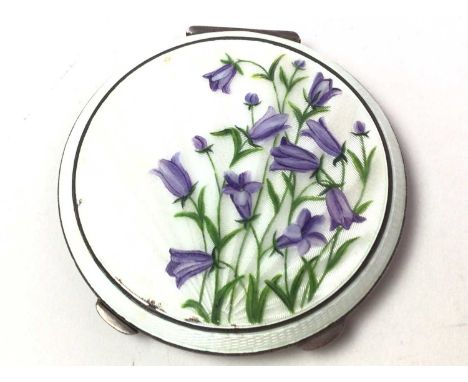 SILVER AND ENAMEL COMPACT, AND A SILVER CIGARETTE CASE AND OTHER ITEMS  including a collection of vintage glasses and a mothe