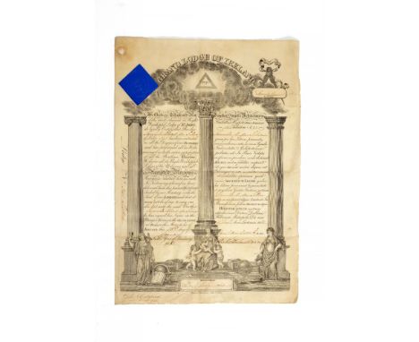 DIPLOMAS MAÇÓNICOS.   1) Diploma maçónico de Sérvulo Álvares da Silva (com o nome simbólico Garibaldi) atestando o Grau de Me