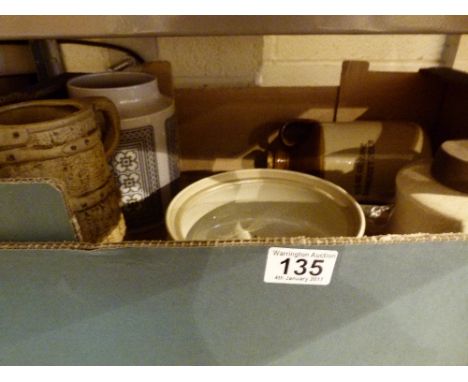 Box of mixed ceramic jugs and vases 
