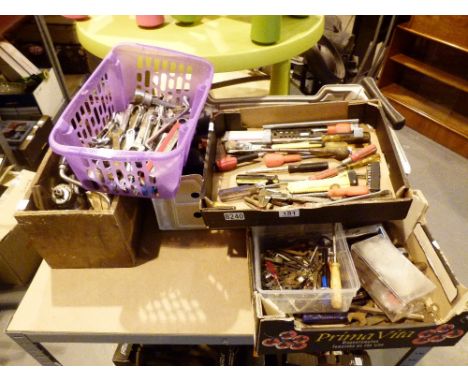 Five boxes of tools, vacuum cleaner and radio 