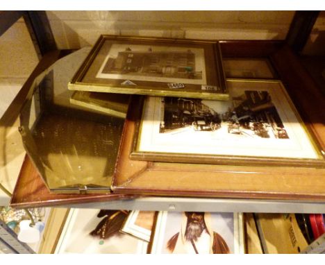 Collection of vintage framed black and white photographs, various sizes including Northwich