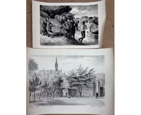Edward Ardizzone (1900-1979), Trinity College, Oxford: The Porters Lodge, lithograph, signed, 29cm x 45cm.; together with an 