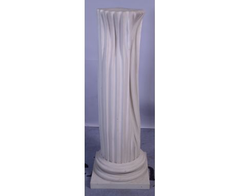 A 20th century Faux marble column on plinth base, 25cm wide x 100cm high.  Provenance; property from the late Sir David TangT