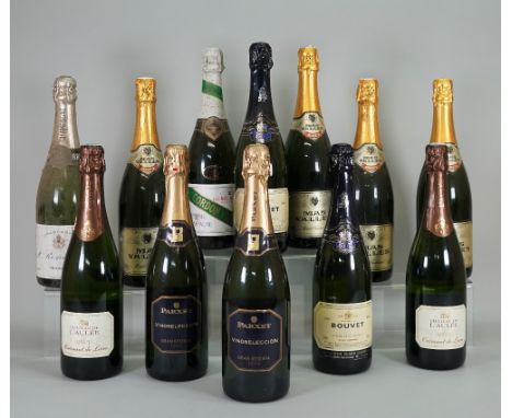 Twelve bottles of sparkling wine and champagne, comprising; A. Renaudin, Cordon Vert, two Bouvet Saumur, two Château de L'Aul