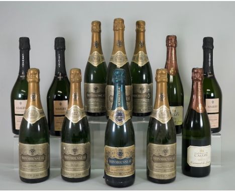 Twelve bottles of sparkling wine, comprising; six 1988 Monmousseau Tour Ouine, one 1990 Monmousseau Touraine, two Château de 