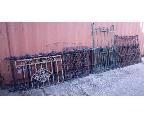 A length of 21.6 metres of iron fencing, two wrought iron gates, a late Victorian wrought iron gate and a quantity of other g