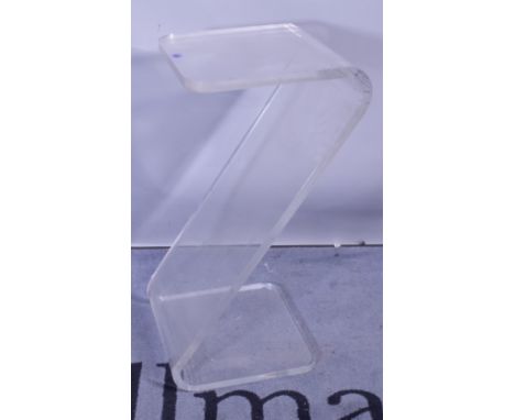 A 20th century perspex humidor 46cm wide x 42cm high, a side table 51cm wide x 52cm high and another table of Z form, 33cm wi