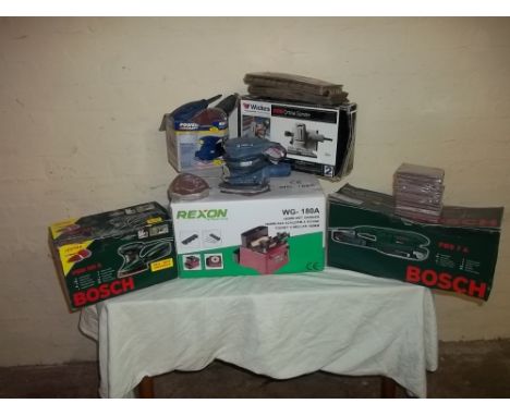 A QUANTITY OF CASED POWER TOOLS TO INCLUDE A SANDER