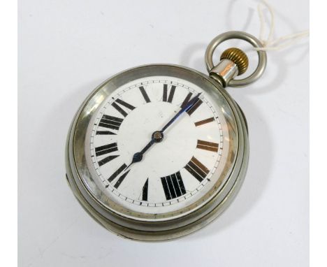 A Victorian open faced pocket watch with Roman numerals, marked on reverse SR3179