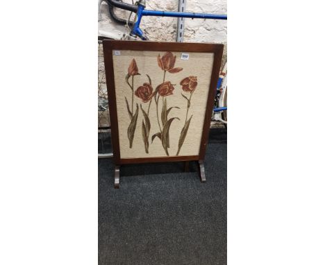 ANTIQUE FOLDING TABLE FIRESCREEN