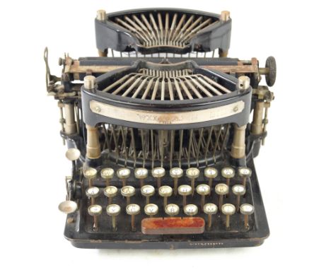 A Williams 1st model portable typewriterCirca 1892, with oak case    CONDITION REPORT:  Appears to be working fine usual wear