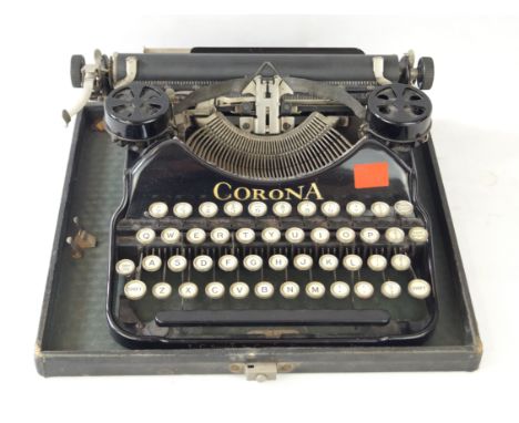 A Corona model 4 portable typewriter Circa 1926, fitted in case 