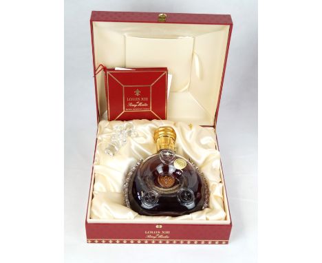 1 bottle Remy Martin Louis XIII Cognac in Baccarat DecanterOriginal Presentation 'Casket'  and in slightly damaged Original P