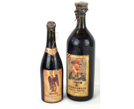 A rare unopened 1.5-litre bottle of wine allegedly made to celebrate Adolf Hitler's 55th birthday,  'Fuhrerwein Schwazer Tafe