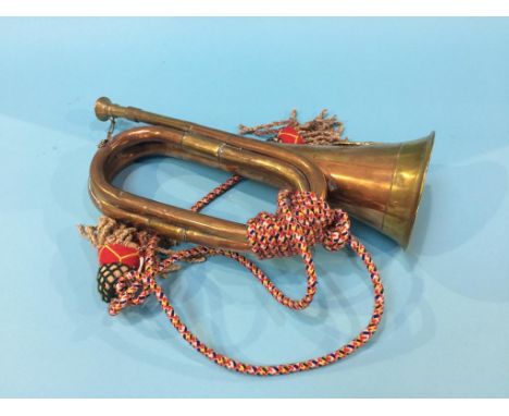 A copper and brass bugle 'Argyle and Sutherland'