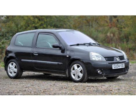 2004 Renault Clio 1.2 16v Dynamique.  Registration number: GU04 VDE. Mileage: 85,115. Two previous owners. Finished in black 