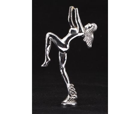 Vintage lady gymnast chrome candlestick holder. 13cms tall.    Please note this lot has the standard Ewbank's standard buyers