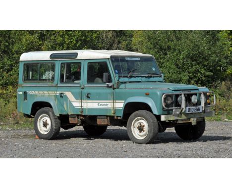 1985 Land Rover 110 V8 County Station Wagen.  Registration number: B110 ENH. Current owner has owned it for the past 20 years