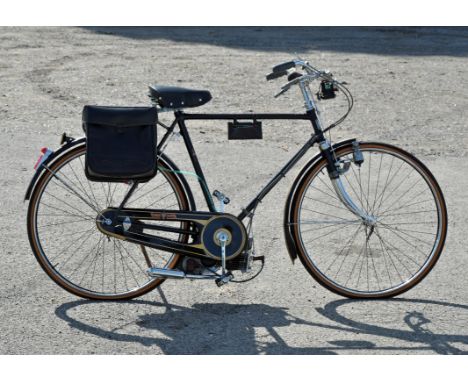 Bianchi Motorised Bicycle. Fitted with a Mosquito two-stroke engine with original user owners manual. Has been restored to a 
