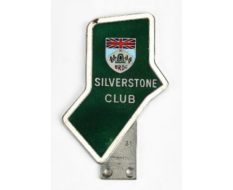 Vintage BRDC Silverstone Club Badge number 31 stamped.   Please note this lot has the standard Ewbank's standard buyers premi