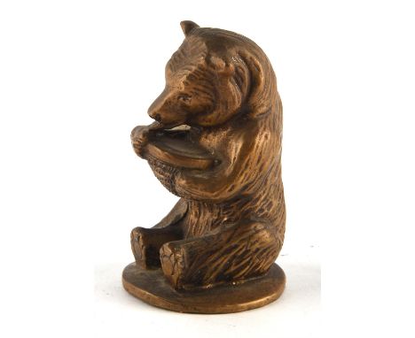 Vintage bronze Bear car mascot.  Made by Hawkes & Spinks for the Bear Honey Company Limited.  Circa 1930s. 8cms tall. Please 