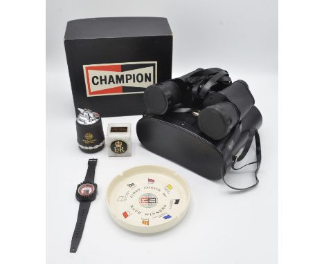 Collection of Champion Automobilia including:  Champion vintage binoculars never used, Champion 50th Anniversary 1922-1972 li
