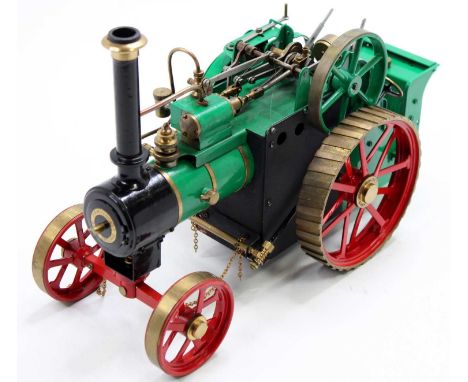 Mercer Precision Engineers of Birmingham, spirit-fired live steam traction engine, finished in green and red with single cyli