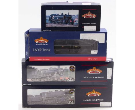 A collection of four various boxed Bachmann 00 gauge locomotives to include No. 31452B Ivatt tank loco, a DCC6 Bachmann Londo