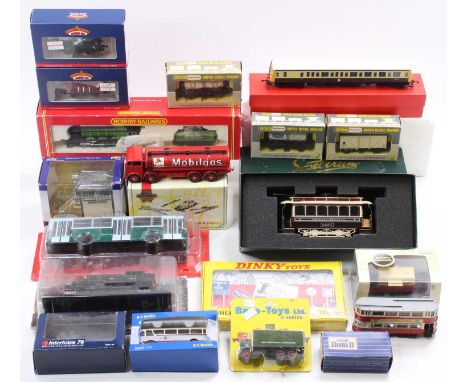 One tray containing a quantity of mixed 00 gauge boxed items of rolling stock together with a quantity of associated diecast 