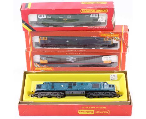 Four Hornby diesel locos: R250 Class 58 Co-Co 53007 (E-BG); R404 Class 47 Co-Co 47568 BR blue (VG-BF); R074 Hymek Bo-Bo D7063