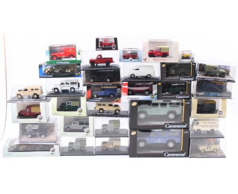 A collection of mixed boxed modern issue Landrover diecast vehicles mixed scales ranging from 1/24-1/76 scale, examples to in