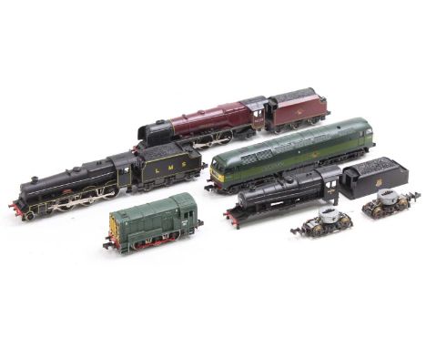 Four unboxed N gauge locos: Farish ‘Duchess of Hamilton’ BR maroon 46229 (E); Farish class 47 ‘Isambard Kingdon Brunel’ D1662