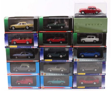 15 Corgi Vanguards 1/43rd scale diecasts with examples including No. VA13200 Vauxhall Astra Mk2, No. VA 09300 MG ZT, No. VA 1