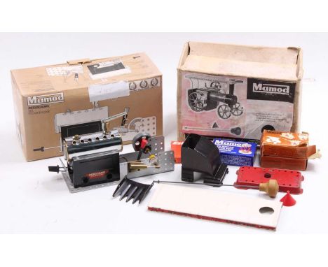 A Mamod SP3 steam engine housed in the original card box with filler cap, fuel tablets an instruction leaflet, together with 