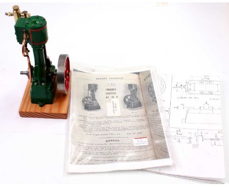 A well-engineered Stuart Turner 7A Compact Vertical Steam Engine, green and red example, finished in a very high standard, fr