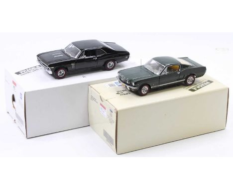 A Franklin Mint boxed Ford 1/24 scale diecast group to include a 1969 Nova SS-396, together with a Ford 1965 Mustang GT2+2 li