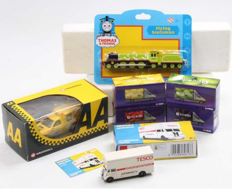 Collection of modern issue Corgi Commercial vehicles, to include 4 boxed Corgi Ocado, Tesco Pantechnicon 1/76th scale and a b