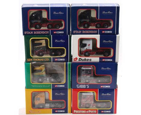 8 various boxed Corgi 1/50 scale road tractor transport tractor units, original boxes to include Ref. Nos. CC12107, CC12206, 