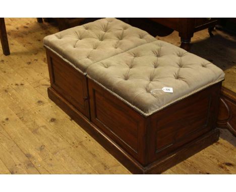Victorian mahogany double stool commode