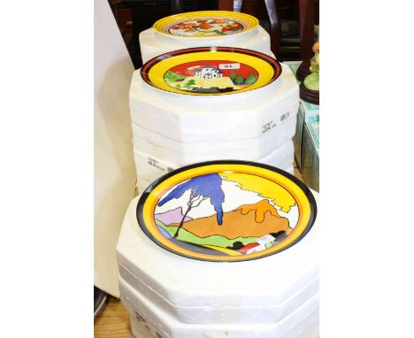 Thirteen Wedgwood limited edition World of Clarice Cliff plates
