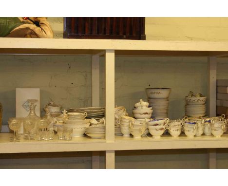 Victorian and later teaware, Edinburgh Crystal decanter, glasses, plates, etc