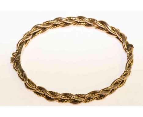 Late Victorian 9 carat gold bangle, 11.4 grams