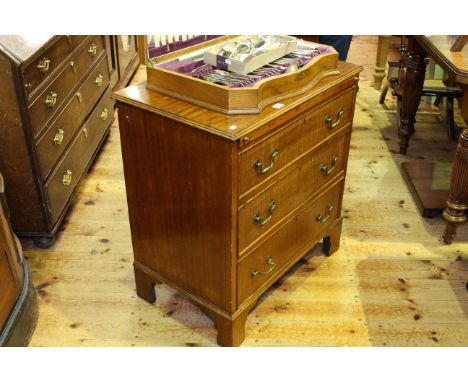 Late 19th/early 20th Century mahogany bachelors chest having brush slide above three long drawers on bracket feet, 71cm