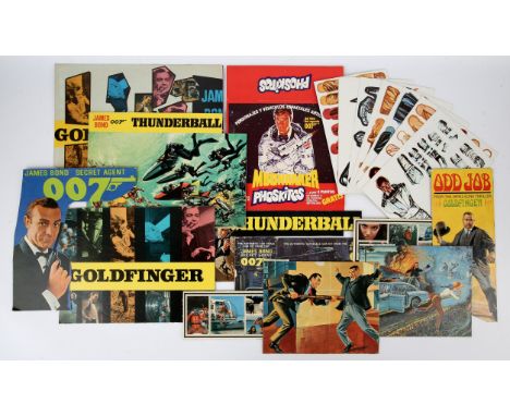 James Bond, a small collection of advertising cardboard cut outs including ;  Moonraker Drax Phokitos, Thunderball, Airfix ki