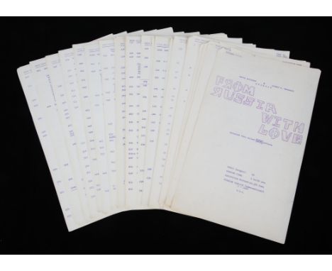 James Bond From Russia with Love (1963) Original Reel script with instructions to laboratories and translators, 57 pages appr